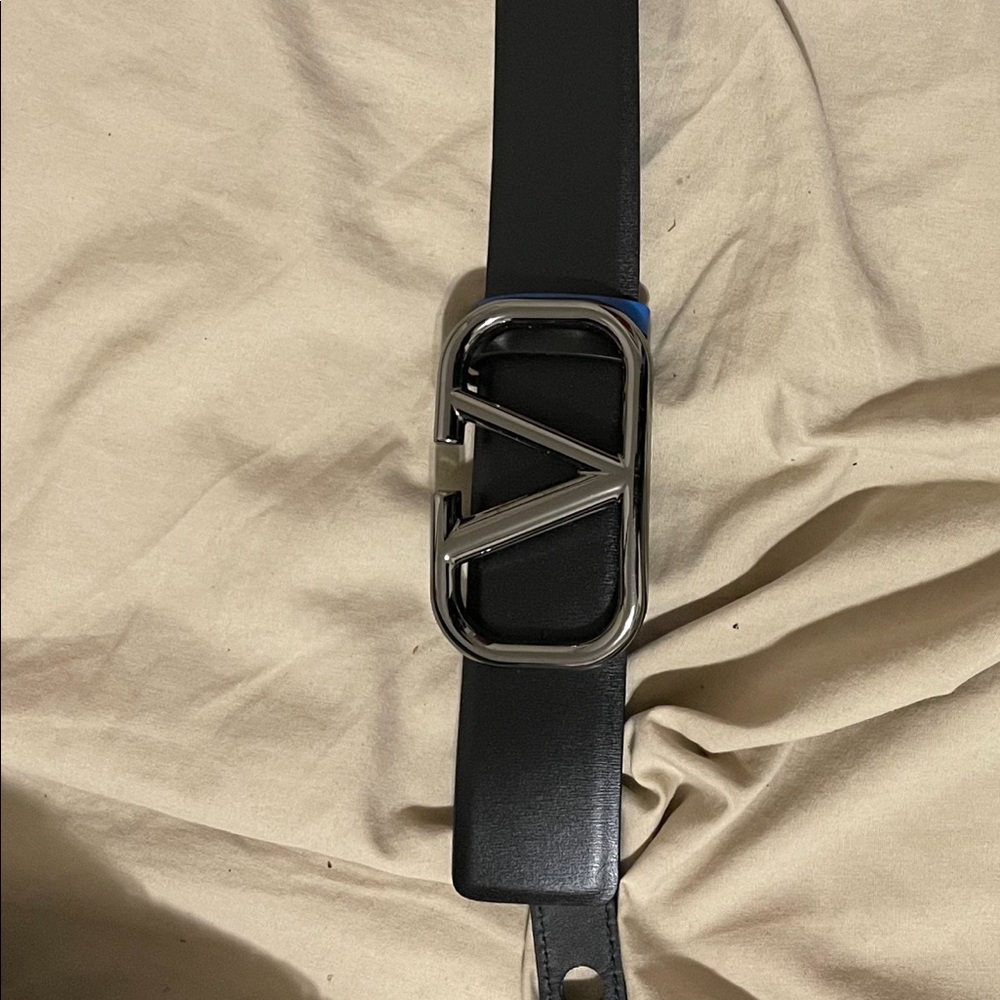 Valentino Belt, Black & Blue, Size 40